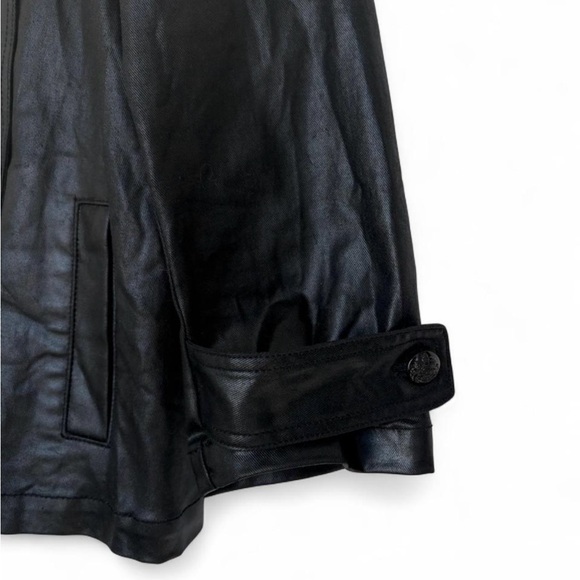 Vintage Ralph Lauren Waxed Cotton Black Jacket Medium Leather‎ Feel Timeless - Picture 4 of 8
